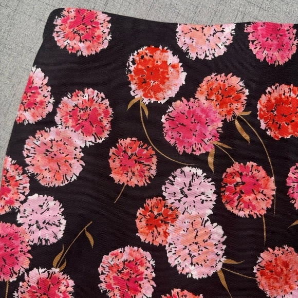 Talbots Floral Pencil Skirt Pink Coral Black Size 8 - Picture 5 of 9